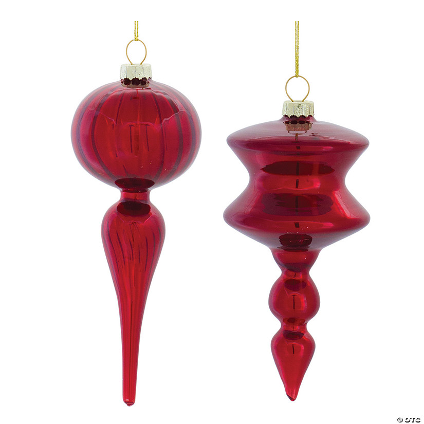 Glass Finial Drop Ornament (Set Of 12) 6"H, 6.5"H Glass Image