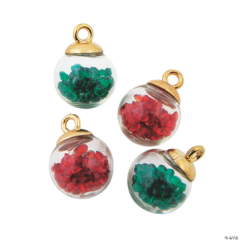 Glass Gem-Filled Ornament Charms - 12 Pc. Image