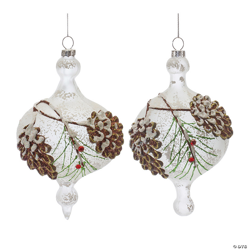 Glass Pinecone Onion Ornament (Set Of 12) 6"H Glass Image