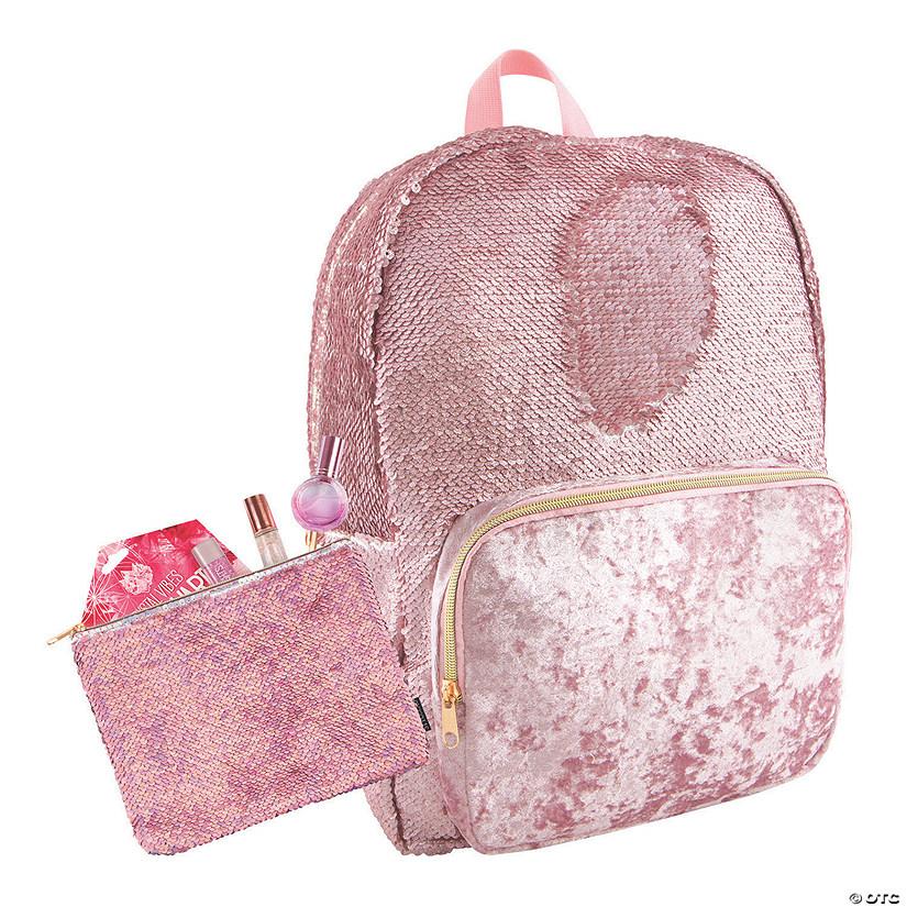 Glitter and Velvet Backpack with BONUS Pouch Image