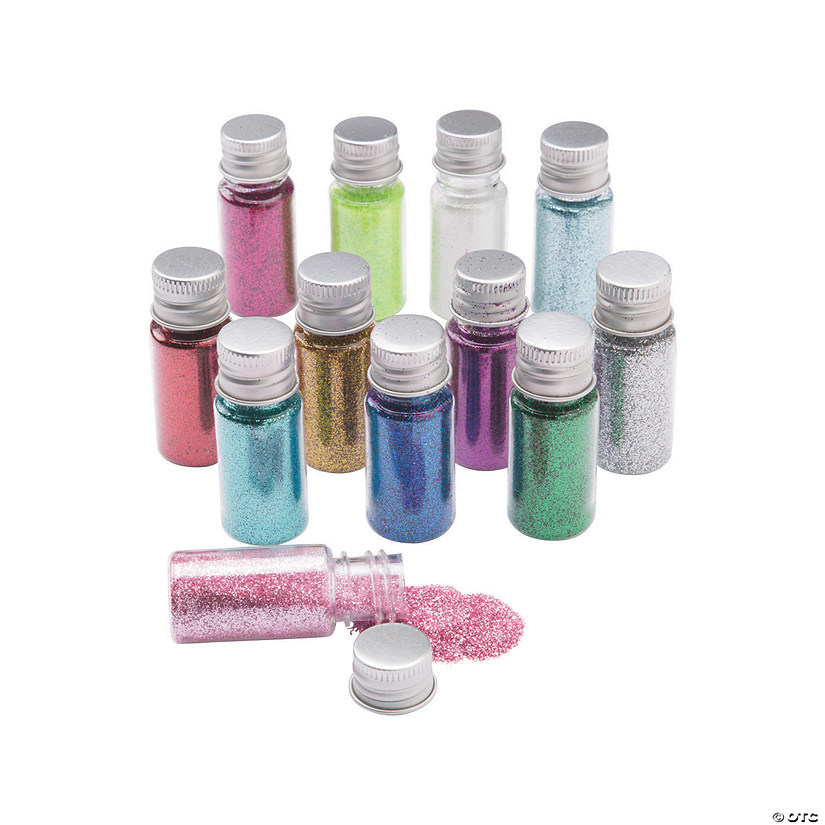 Glitter Assortment in Jars - 12 Pc. Image