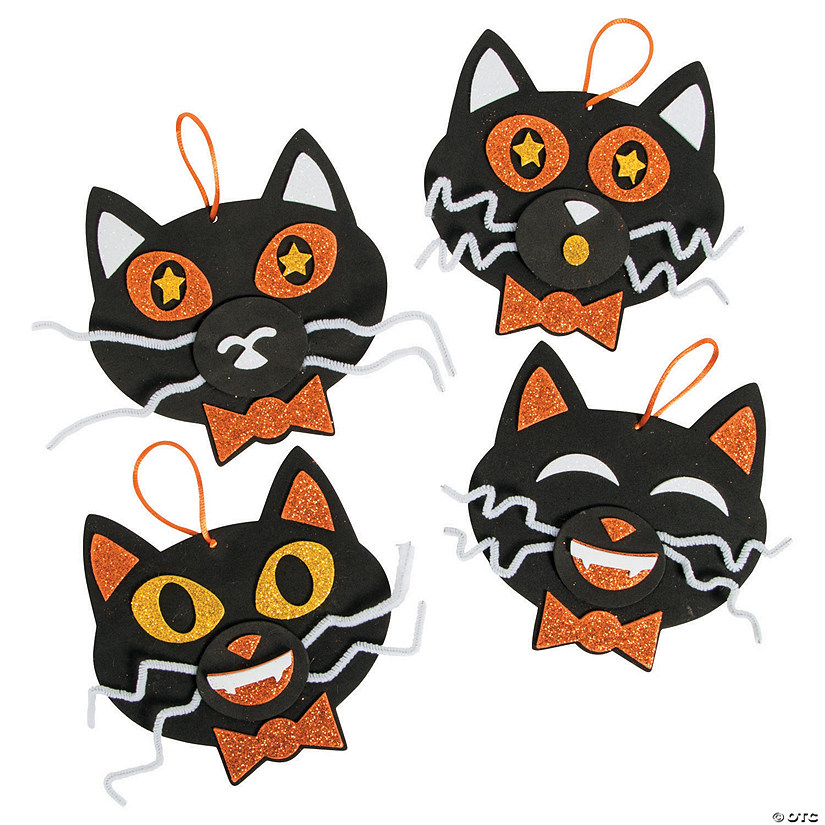 Glitter Black Cat Ornament Craft Kit Oriental Trading