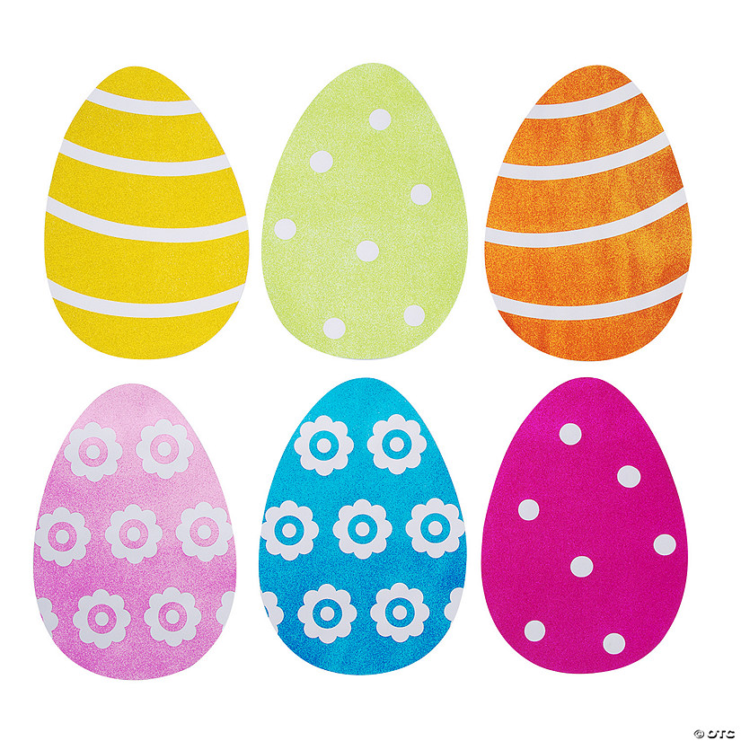Glitter Easter Egg Cutouts - 6 Pcs. Image