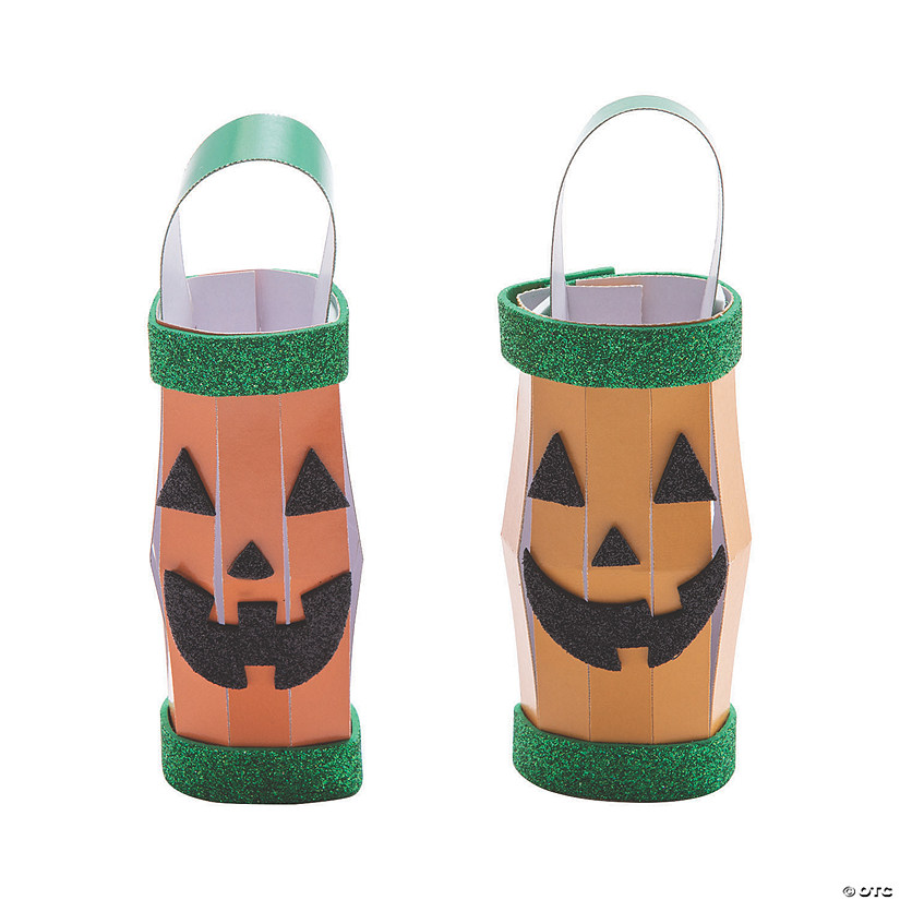 Glitter Halloween Jack-O&#8217;-Lantern Craft Kit- Makes 12 Image