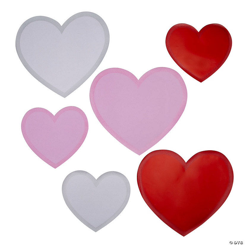 Glitter Heart Cutouts - 6 Pc. Image