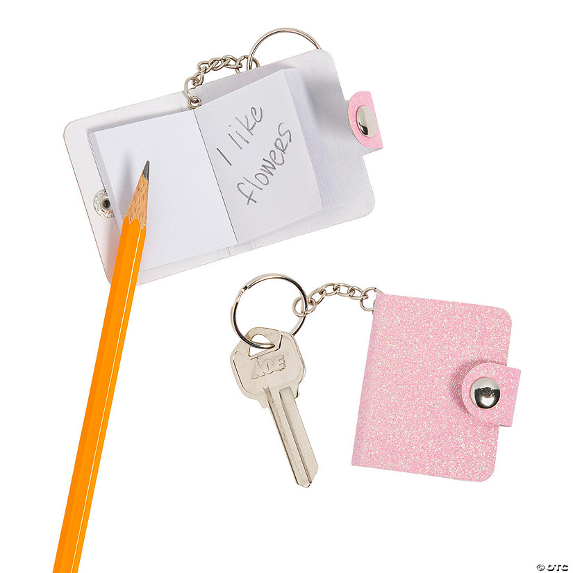 Glitter Mini Notebook Keychains - 12 Pc. Image