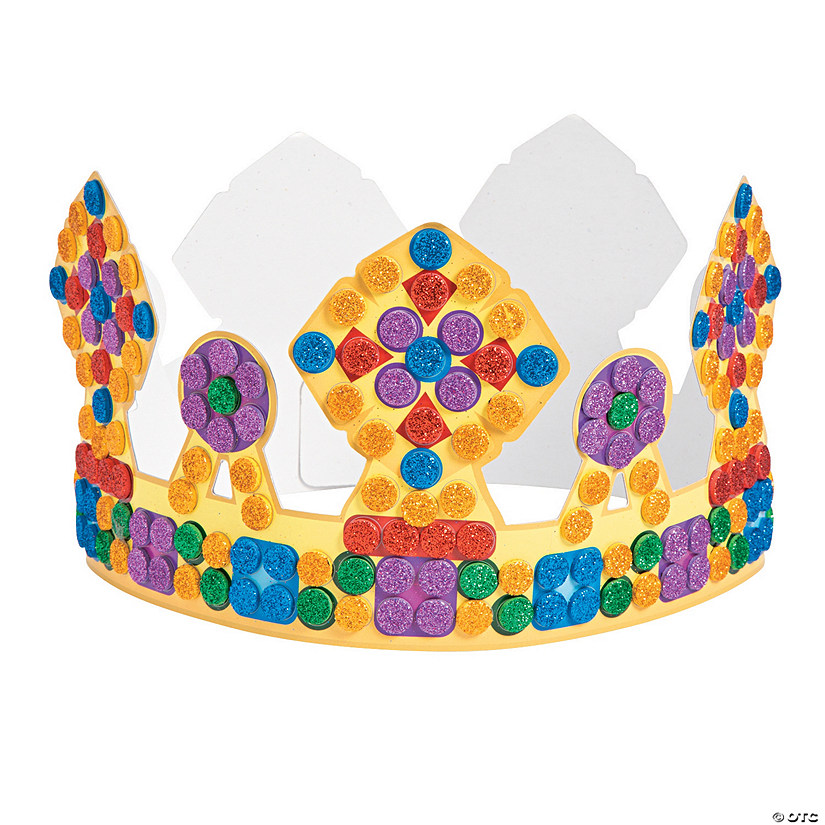 Glitter Mosaic Crown Craft Kit - Makes 12 Image