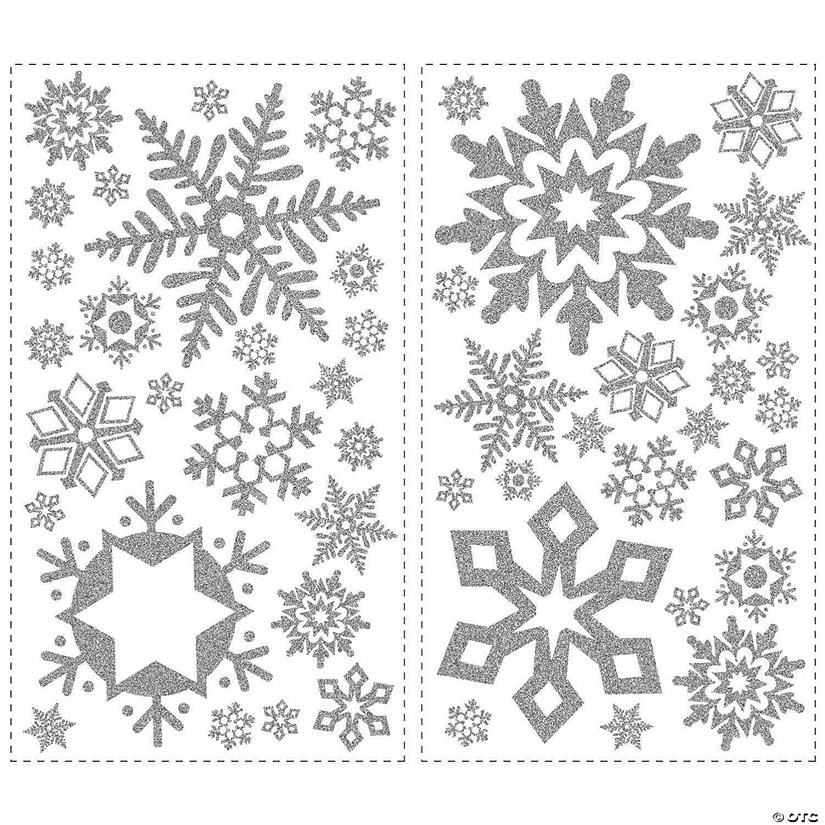 Glitter Snowflakes Peel & Stick Wall Decals Image