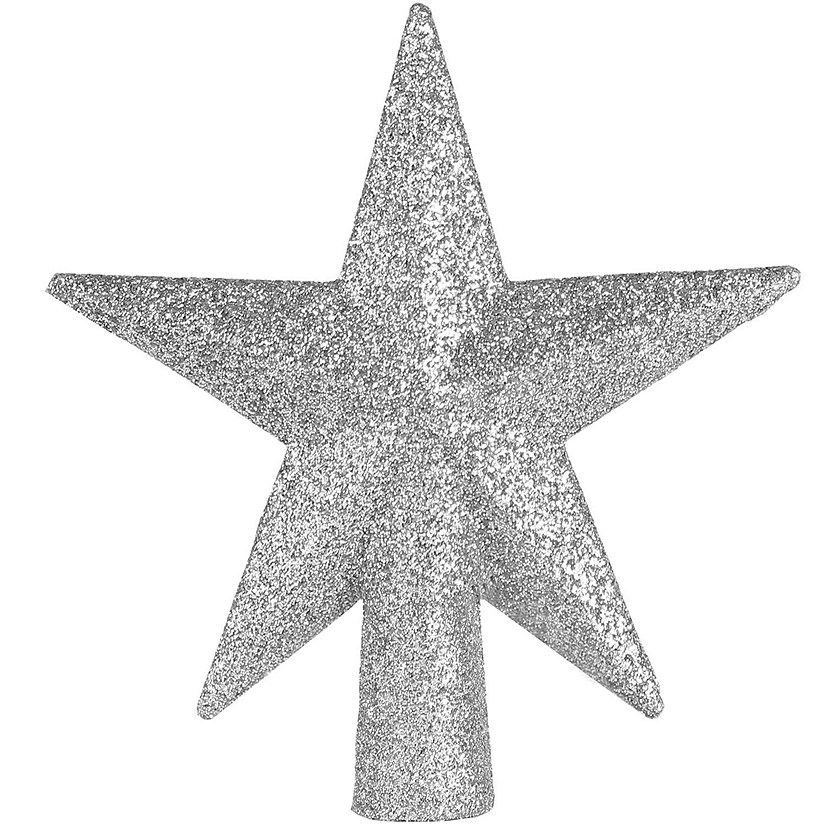 Glitter Star Tree Topper - Christmas Silver Decorative Holiday Bethlehem Star Ornament 5.5" Image