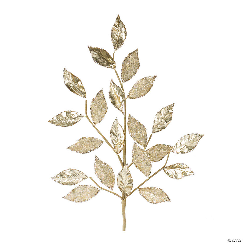 Glittered Leaf Spray (Set Of 2) 29"H Polyester Image
