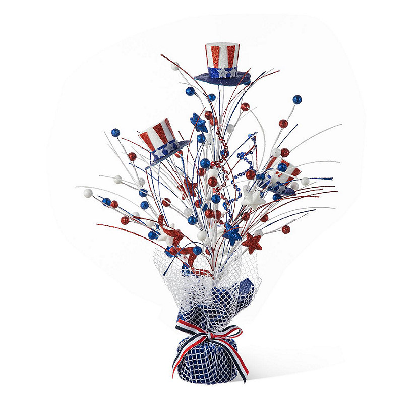 Glitzhome 20"H Patriotic/Americana Top Hat Table Tree Image