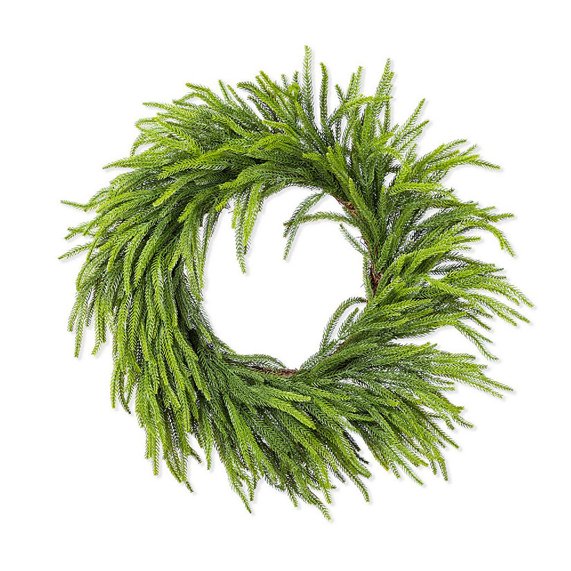 Glitzhome 28"D Christmas Greenery PE Dripping Wreath Image