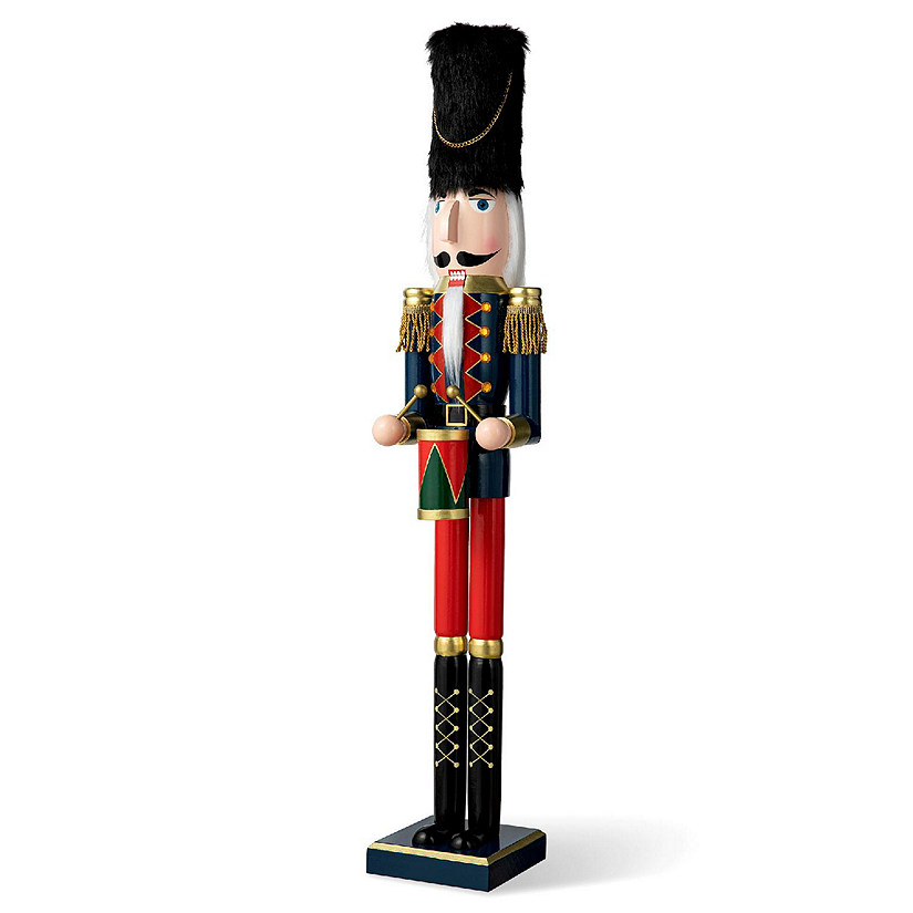 Glitzhome 36"H Wooden Christmas Drummer Nutcracker Image