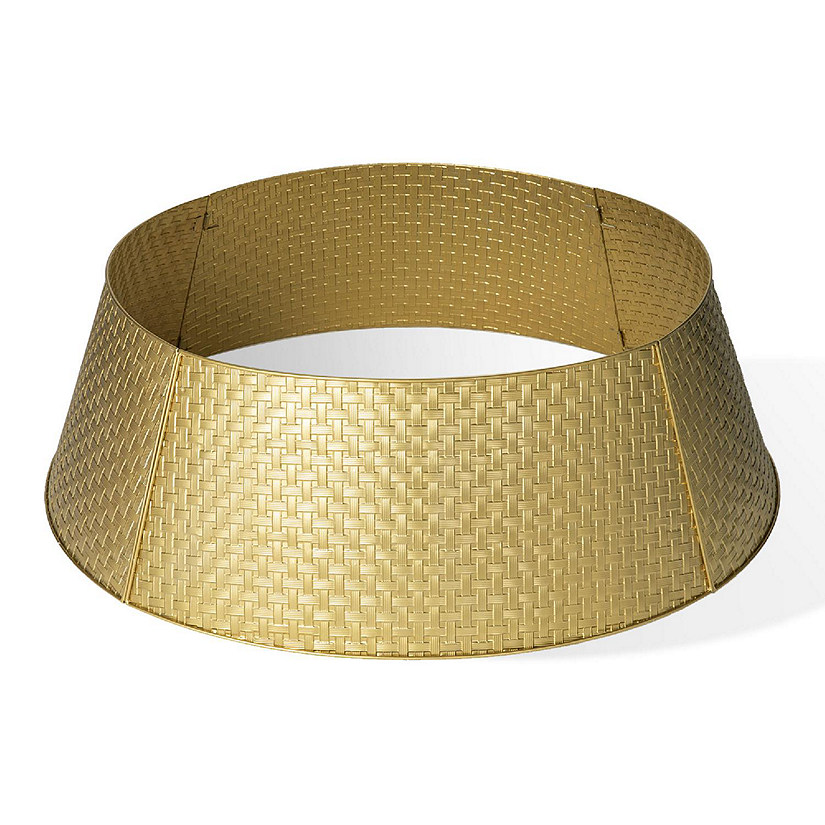 Glitzhome 40.5"D Gold Metal Weave Tree Collar (KD) Image