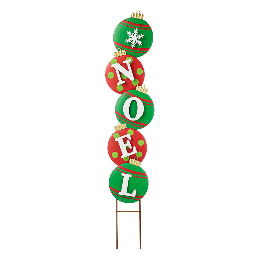 Glitzhome 42"H Metal NOEL Ornament Yard Stake or Wall Decor (KD, Two Function) Image