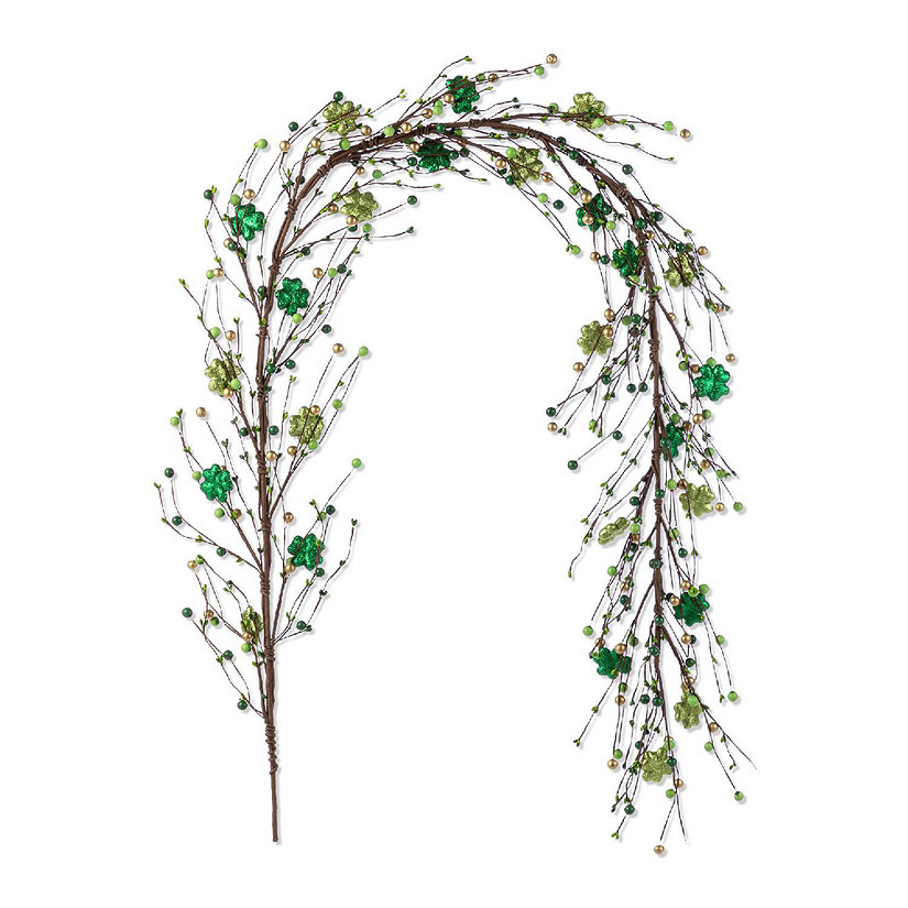 Glitzhome 72"L St. Patrick's Shamrock Garland Image