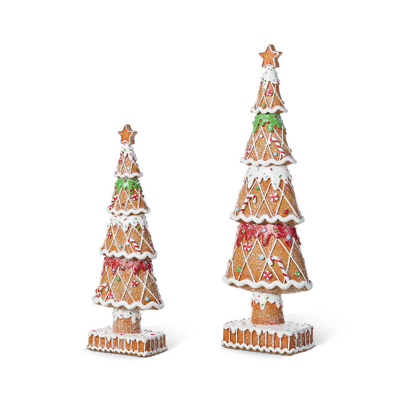 Glitzhome S/2 Resin Christmas Tree Table Decor Image