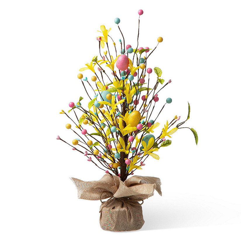 Glitzhome Set of 2 18"H Easter Egg Table Tree Decor Image