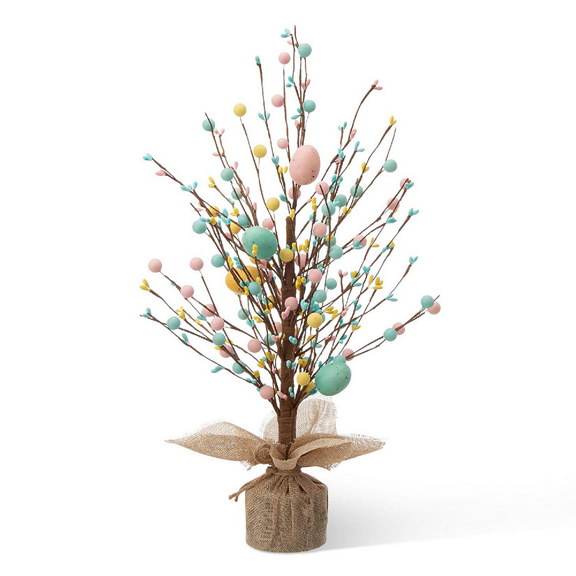 Glitzhome Set of 2 18"H Easter Eggs Table Tree Image