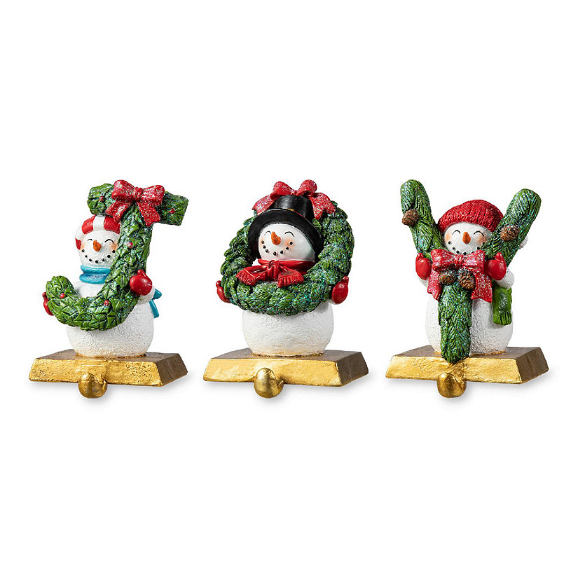 Glitzhome Set of 3 Resin JOY Stocking Holders Image
