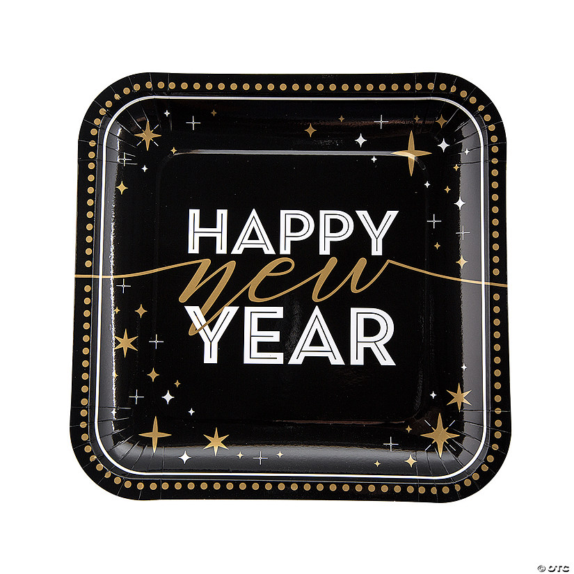 Glitzy New Year&#8217;s Eve Party Paper Dinner Plates - 8 Ct. Image