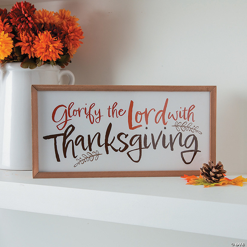 Glorify the Lord with Thanksgiving Religious Tabletop Decoration Image