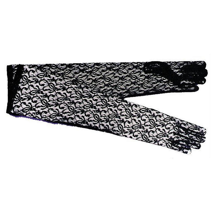 Gloves Black Lace Elbow Image
