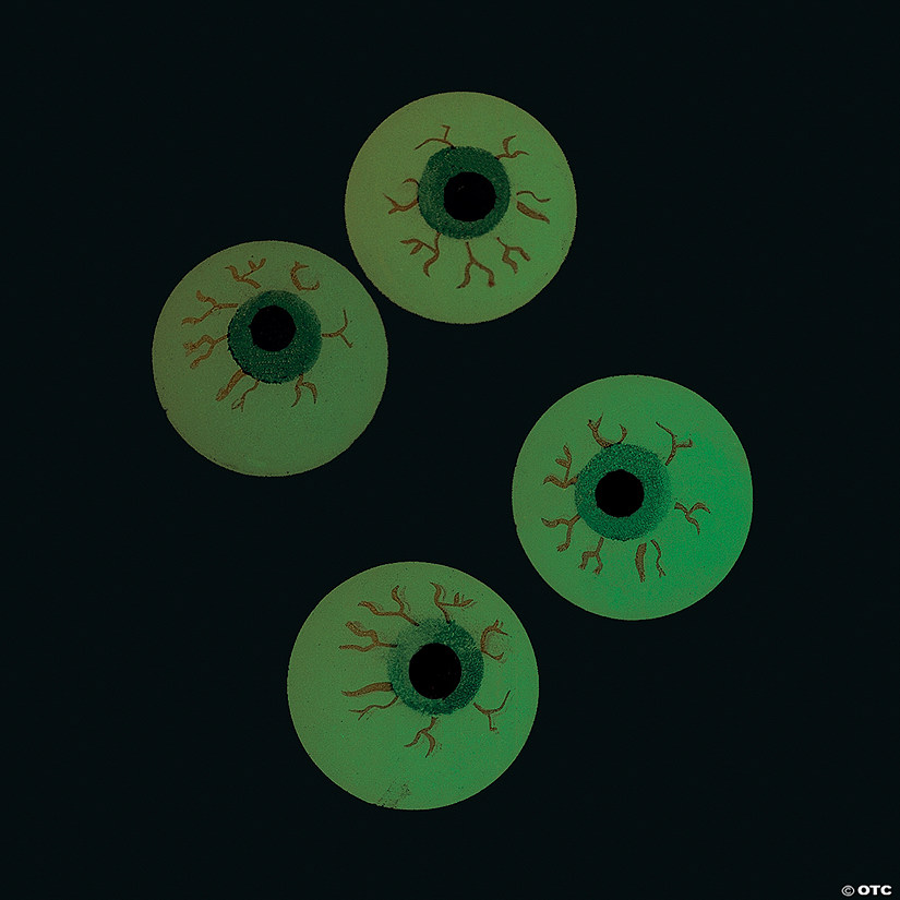 Glow-in-the-Dark Eyeballs Bouncy Balls - 12 Pc. Image