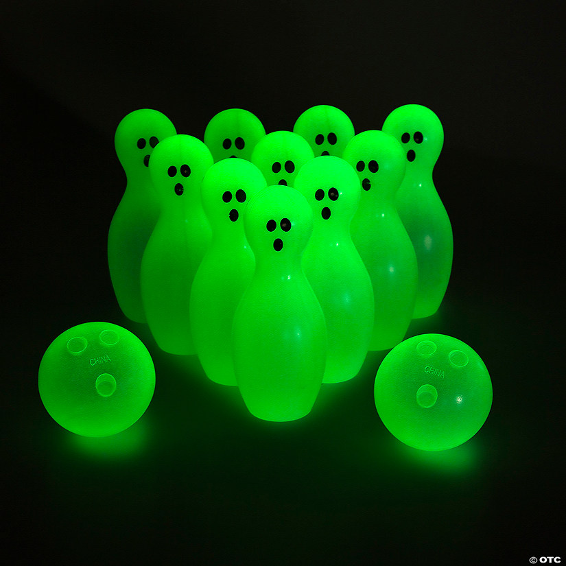 Glow-in-the-Dark Halloween Ghost Pin Plastic Bowling Game Image