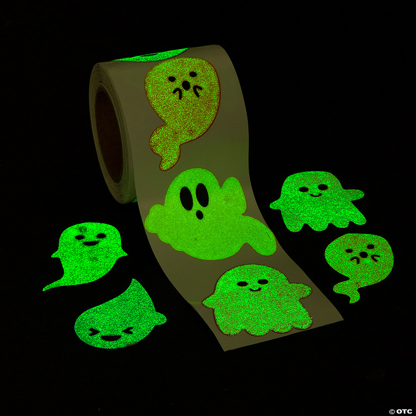 Glow-in-the-Dark Halloween Ghost Sticker Roll Image