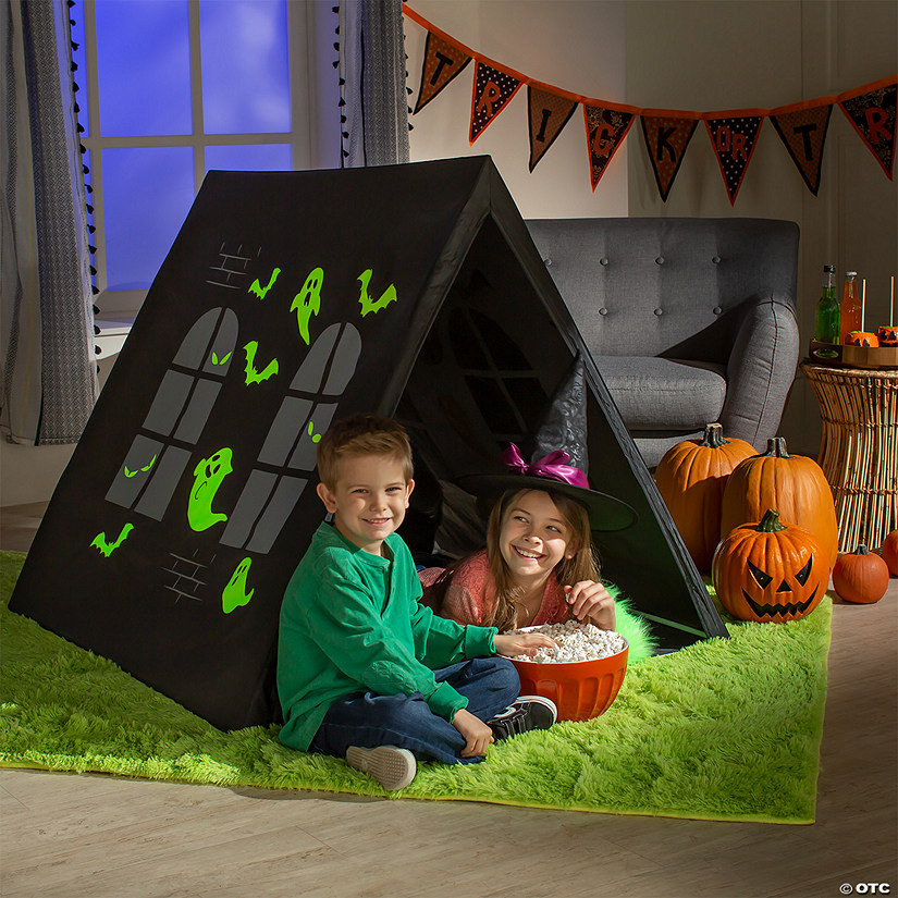 Glow-in-the-Dark Halloween Haunted House Sleepover Tent Image