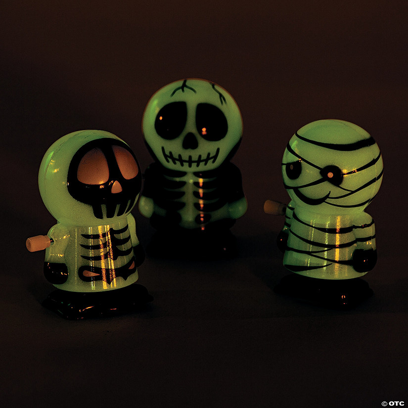 Glow-in-the-Dark Skeleton & Mummy Wind-Ups - 12 Pc. Image