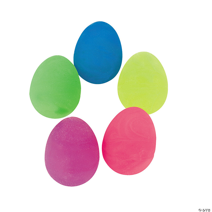 Glow-in-the-Dark Swirl Egg-Shaped Ball Assortment - 12 Pc. Image