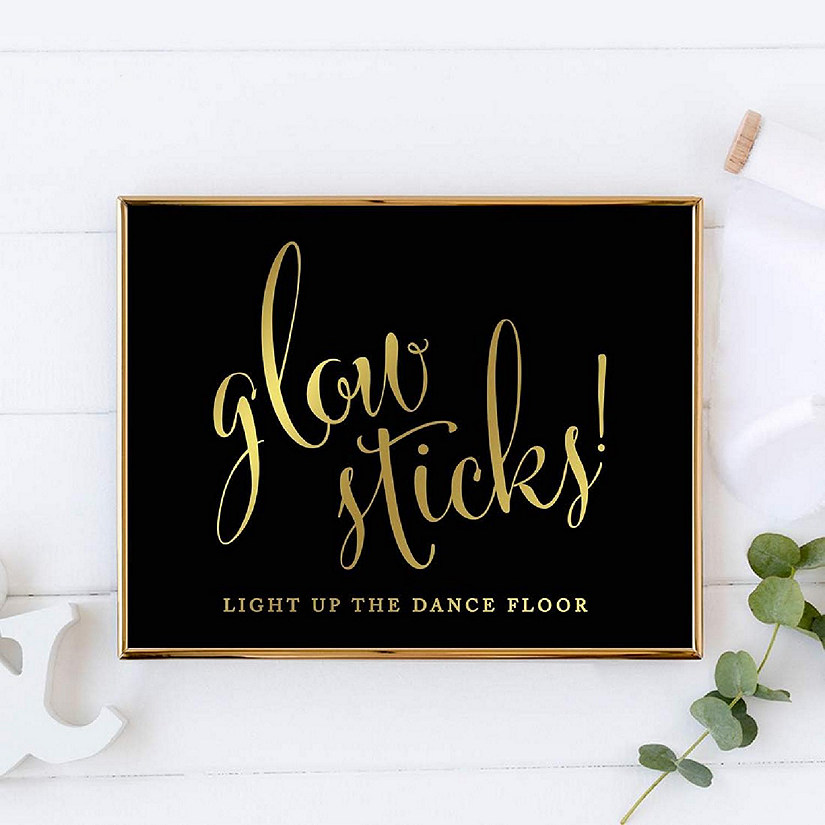 Glow Sticks Dance Black Gold 8.5x11 Image