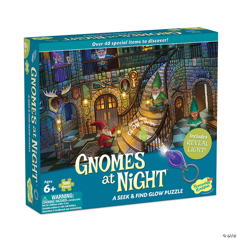 Gnomes at Night Seek and Find Glow Puzzle Image