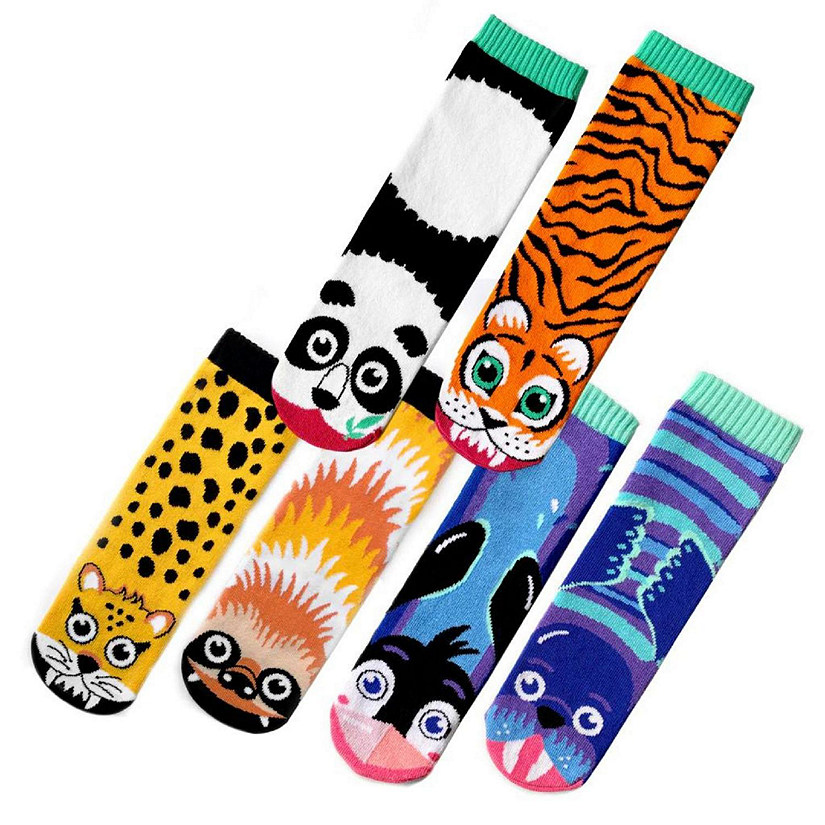 Go Wild! 3 Pairs of Mismatched Animals Socks for Adults (size: Adult Large, fits up to Size 12 U.S. Womens shoes) Image