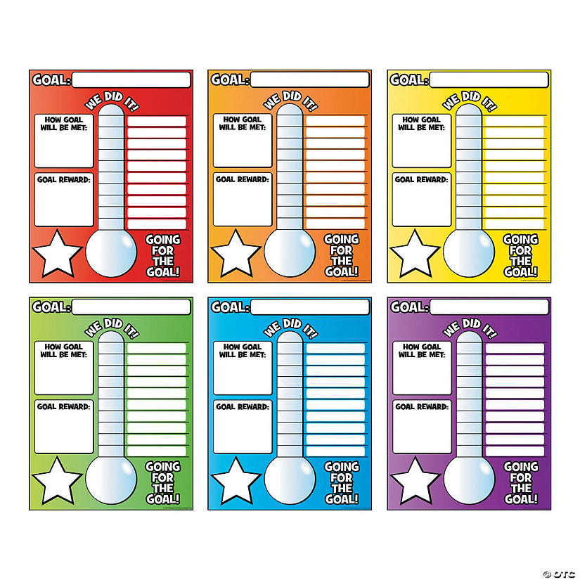 Goal Thermometer Posters - 6 Pc. Image
