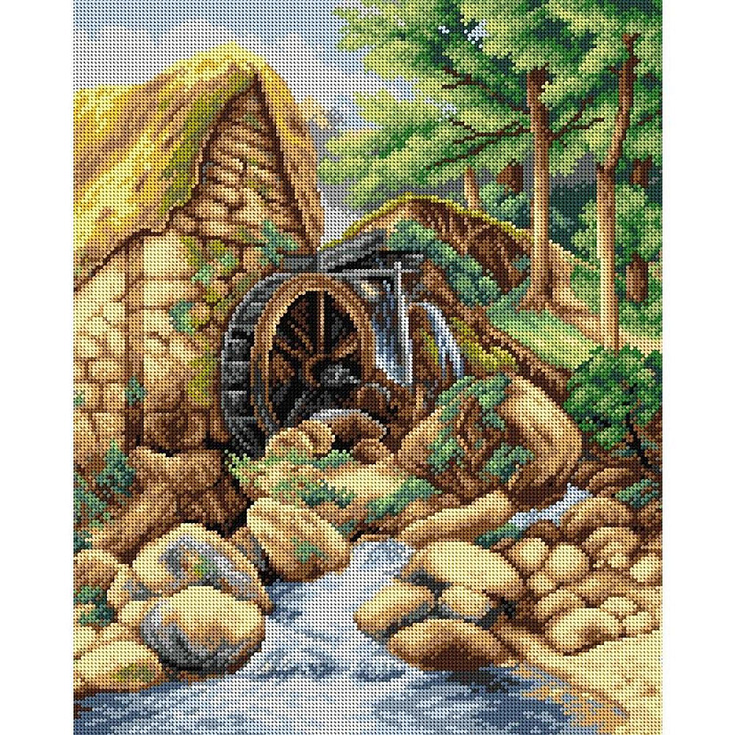 Gobelin canvas for halfstitch without yarn after Myles Birket Foster - An Old Water Mill 2672M Image