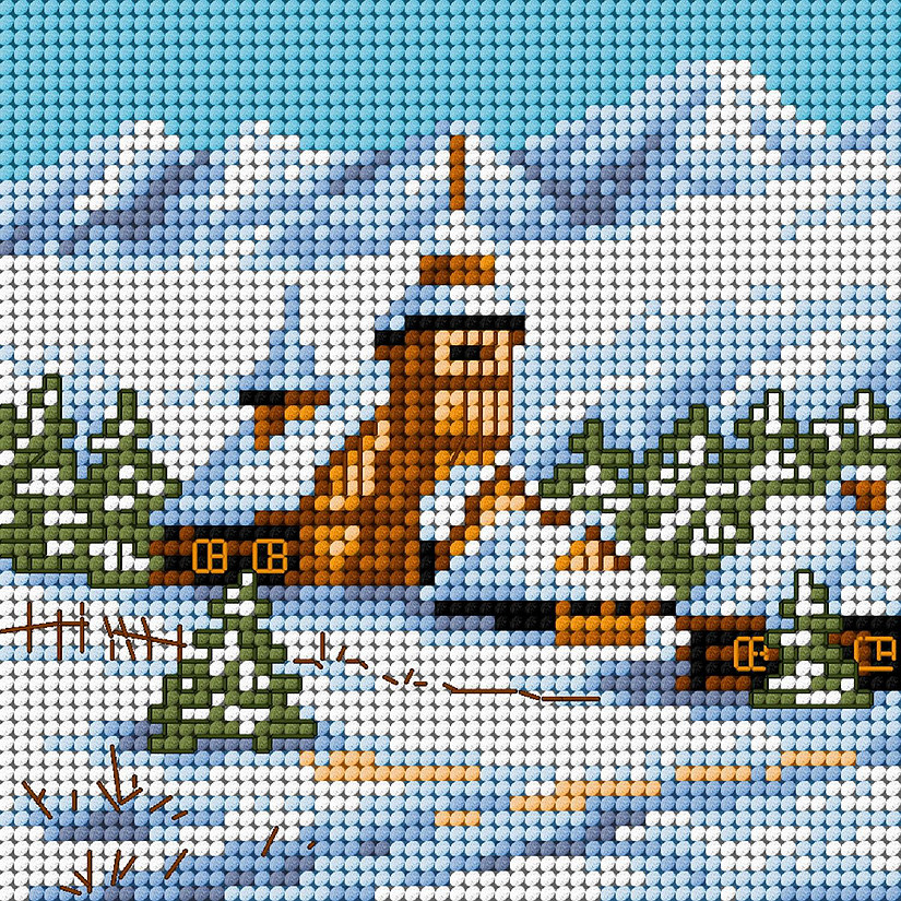 Gobelin canvas for halfstitch without yarn Winter Lanscape with Church 2168D Image