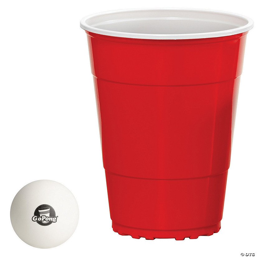 GoBig 36oz Giant Red Party Cups 50 PACK - Holds Twice as Much as Standard Party Cups | Includes 4 XL Pong Balls Image