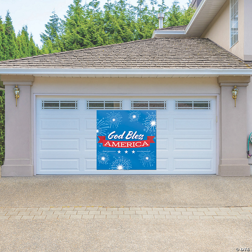 God Bless America Garage Door Banner Image