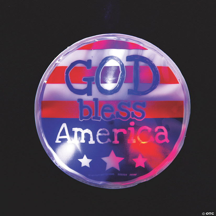 God Bless America Light-Up Sticker Badges - 12 Pc. Image