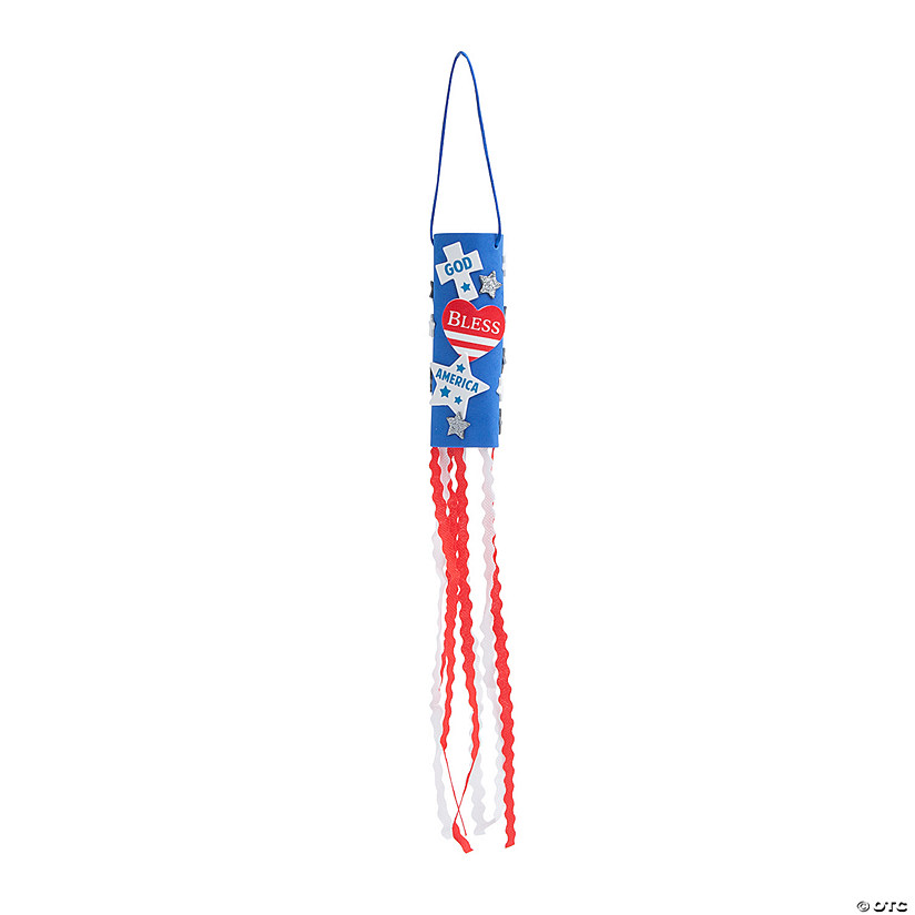 God Bless America Patriotic Windsock Craft Kit &#8211; Makes 12 Image