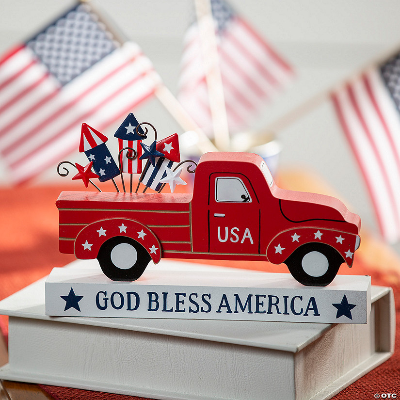 God Bless America Truck Tabletop Decoration Image