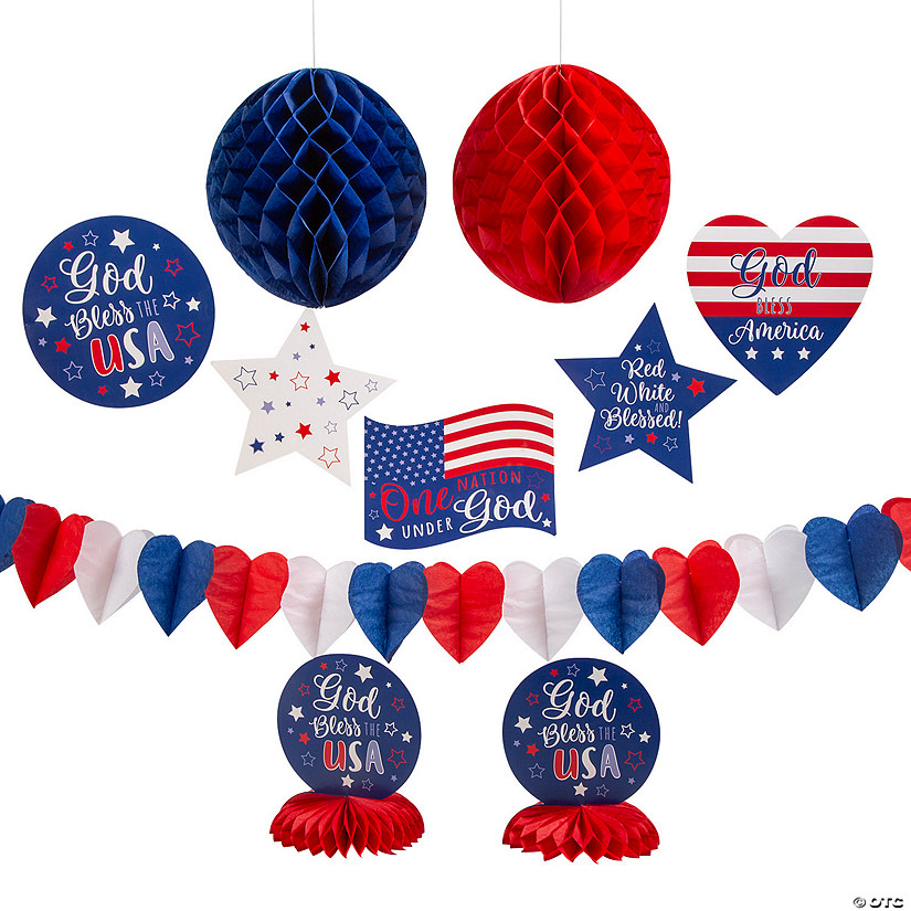 God Bless the USA Party Decorating Kit - 10 Pc. Image