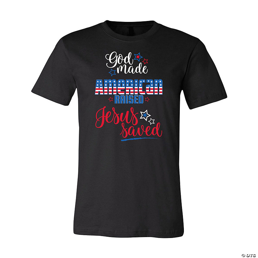 God Made American Raised Adult&#8217;s T-Shirt Image