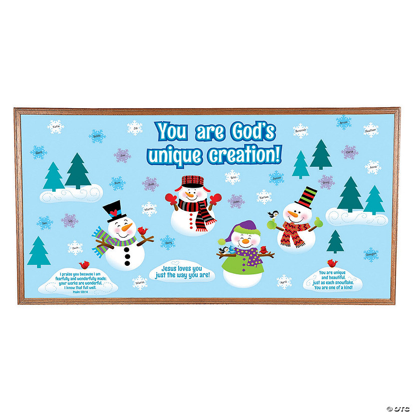 God Made Me Unique Snowman Bulletin Board Set - 65 Pc. Image