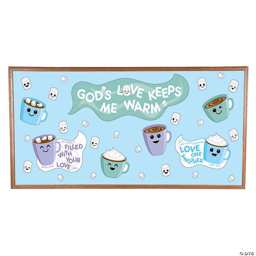 God&#8217;s Love Keeps Me Warm Cardstock Classroom Bulletin Board Set - 74 Pc. Image