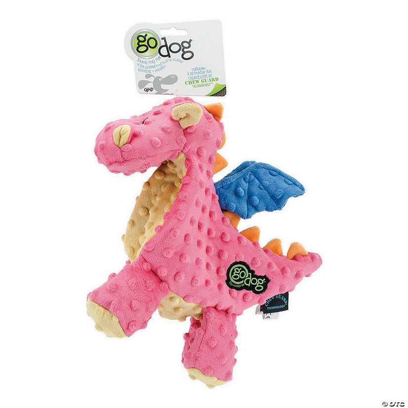 goDog Dragons with Chew Guard Large, Coral Oriental Trading