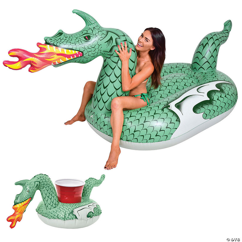 GoFloats Dragon Giant Inflatable Fire Dragon Pool Float Image